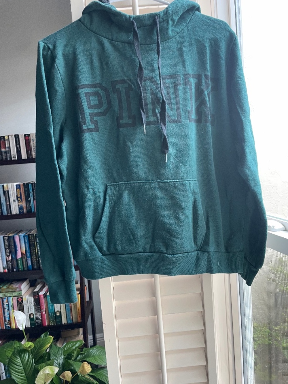 PINK Forrest green hoodie size large